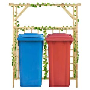 PERGOLA FAN-Pergola de jardin pour poubelles doubles Bois 