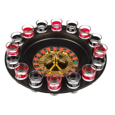 Jeu De Roulette 30 Cm Pour Apéro – 16 Verres, 2 Billes – Soirée Entre Amis, Nouvel An, Réveillon
