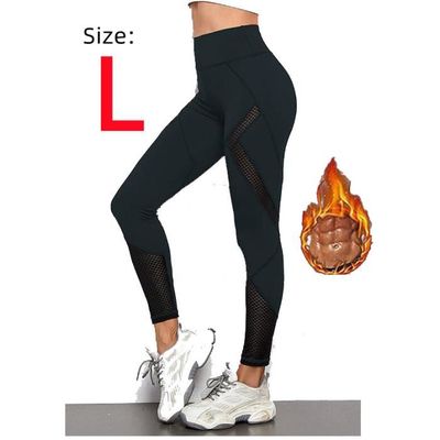 Legging de Sudation Femme Noir Taille L Pour Yoga Fitness et Jogging
