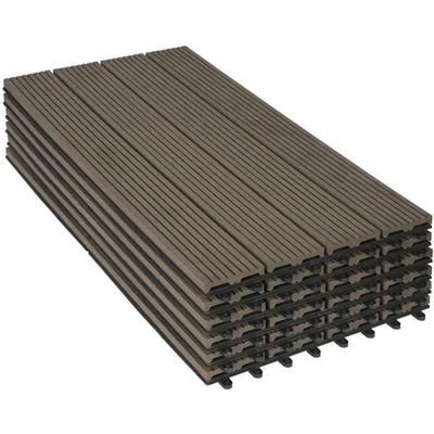 WOLTU – 22 Dalles WPC 30x30 Cm, Terrasse Extérieure, Système Plug-in, Anthracite (2m²), Composite Bois-plastique
