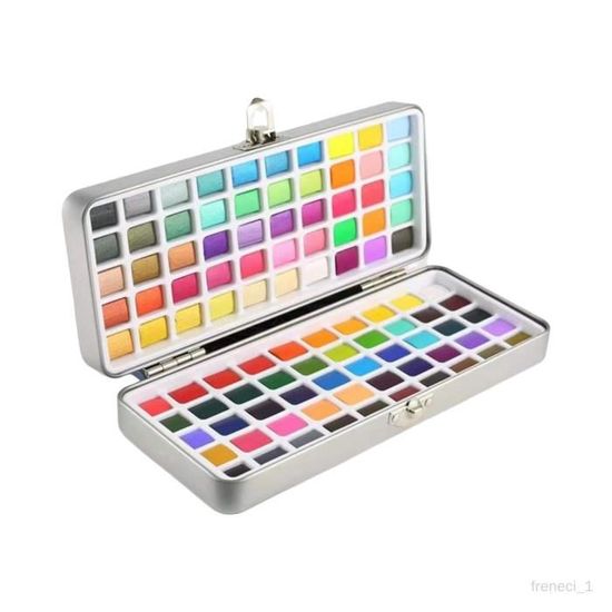 Lyuvie Aquarelle 120 Couleurs – Boîte Métal Avec Pinceaux, Crayon, Papiers – Set Complet Pour Enfants, Débutants, Artistes – Non Toxique
