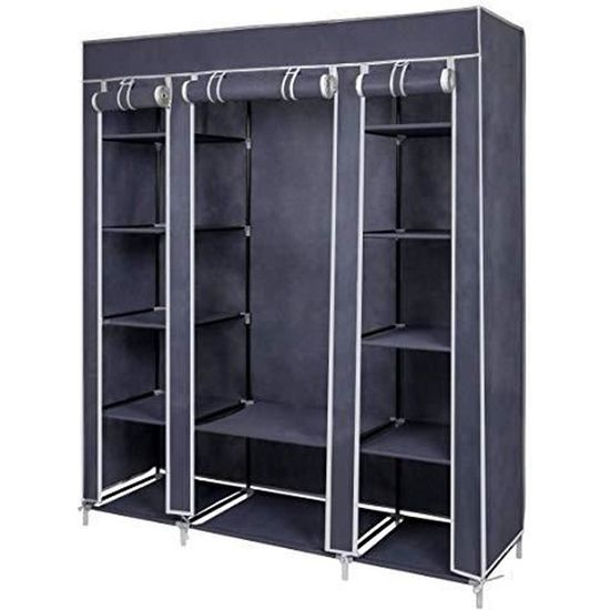 Armoire De Rangement Penderie Dressing En Tissu Intisse Gris 175 X 150 X 45 Cm Achat Vente Armoire De Chambre Armoire De Rangement Pender Soldes Sur Cdiscount Des Le 20 Janvier Cdiscount