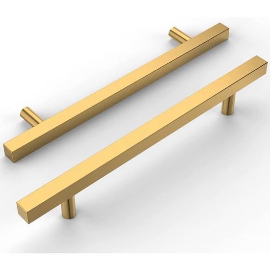 Lot De 10 Poignées De Cuisine En Inox Brossé Goldenwarm – Entraxe 128 Mm, Look Moderne