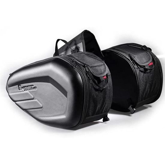 Sac Moto Sac Selle Moto OYHN - 46x19x30cm - Étanche - Sacoche Cavalière Noire - Transport équipement équipement Motard