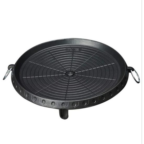 Plaque De Grill Coréen Eyccier - Antiadhésive 32cm Pour Poêle Portable - Cuisson Viande Et Légumes Sans Fuite