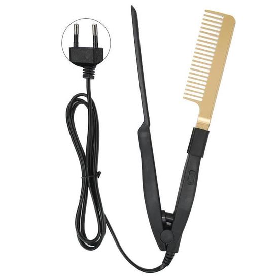 Atyhao peigne chaud Peigne chauffant électrique Utilisation sèche-humide Lissage des cheveux Outil de coiffure à brosse chaude