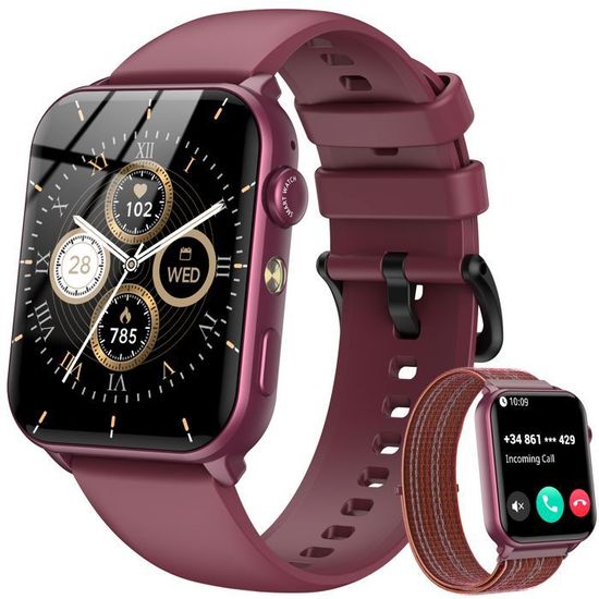 Montre Connectée Blackview - écran 1,47", Autonomie 20 Jours, 120 Modes Sport, étanche 5ATM, Santé, Violet