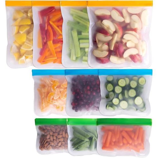 Lot De 9 Sacs De Congélation Réutilisables Pour Sandwichs, Sans BPA, étanches, E