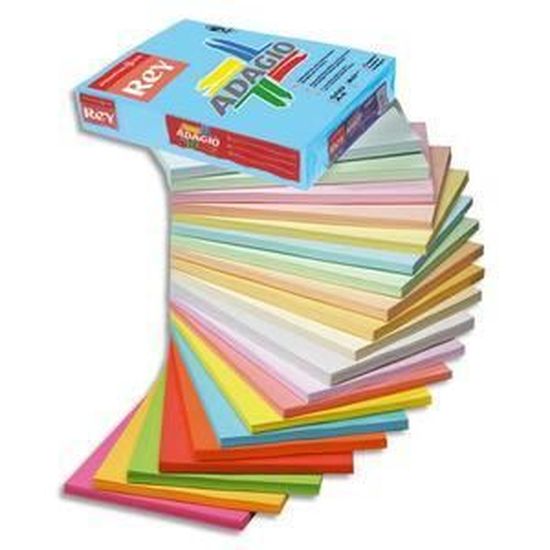 Rey Adagio Ramette de 500 feuilles papier couleur pour imprimante laser//jet dencre//copieur 80g Format A3 Bleu