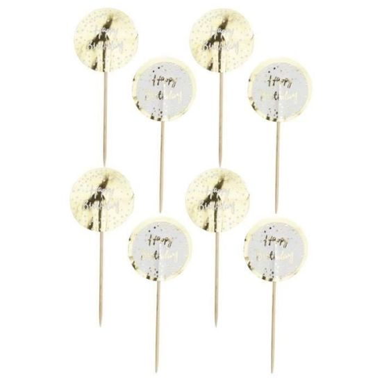 20 stuks Gloden Spiegel Dank U Cake Discs Acryl Ronde Cake Picks