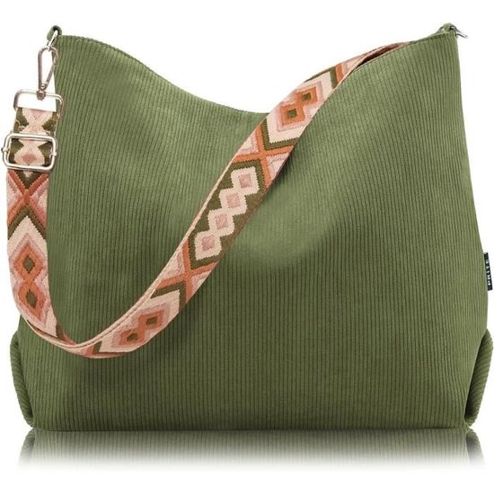 TrendTote™ – Sac Bandoulière Tendance en Velours Côtelé