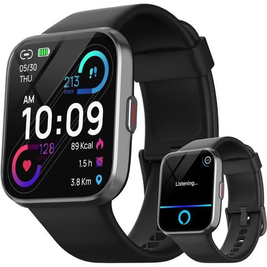 Smartwatch Connectée 1.91" HD - Appels Bluetooth, 150+ Sports, Suivi Santé 24/7 - Étanche IP68 - Compatible Android/iOS - Noir - 14