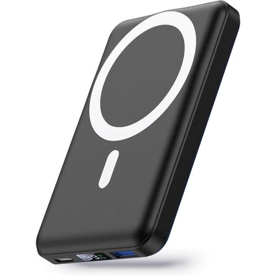 Batterie Externe NEWWAY 10000mAh - Charge Rapide 22.5W Avec Aimant & Câbles Intégrés - Power Bank Magnétique