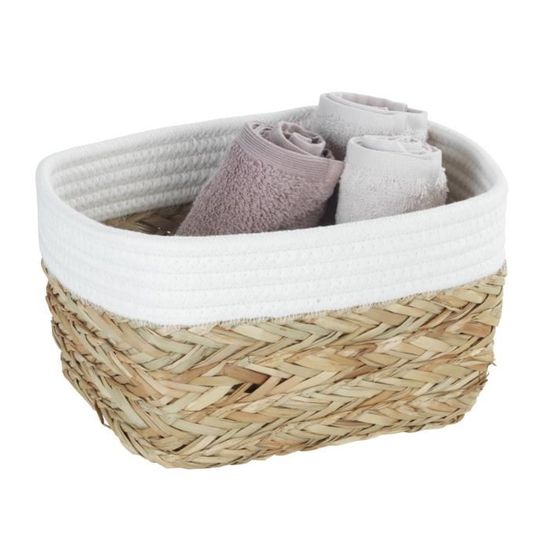 Panier De Rangement Rond En Corde De Coton Avec Couvercle, Bac De Rangement Décoratif Tissé, Boîte Organisateur Pour Collations Serviettes Plantes, Design En Cuir Avec Couvercle