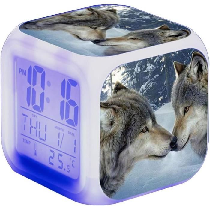 Réveil Football LED Enfant – Horloge Numérique Lumineuse Avec Veilleuse Colorée, Affichage Heure/Température, Parfait Cadeau Footballeur En Herbe