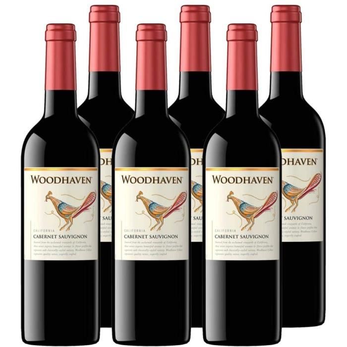 Woodhaven - Cabernet Sauvignon - Vin de Californie - Vin Rouge - Lot de 6 bouteilles x 75 cl