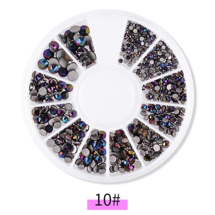 VERNIS A ONGLES Nouveau disque à ongles 12 grille fond plat diamant magique mixte diamant strass bijoux XWJ90421003J_Ion