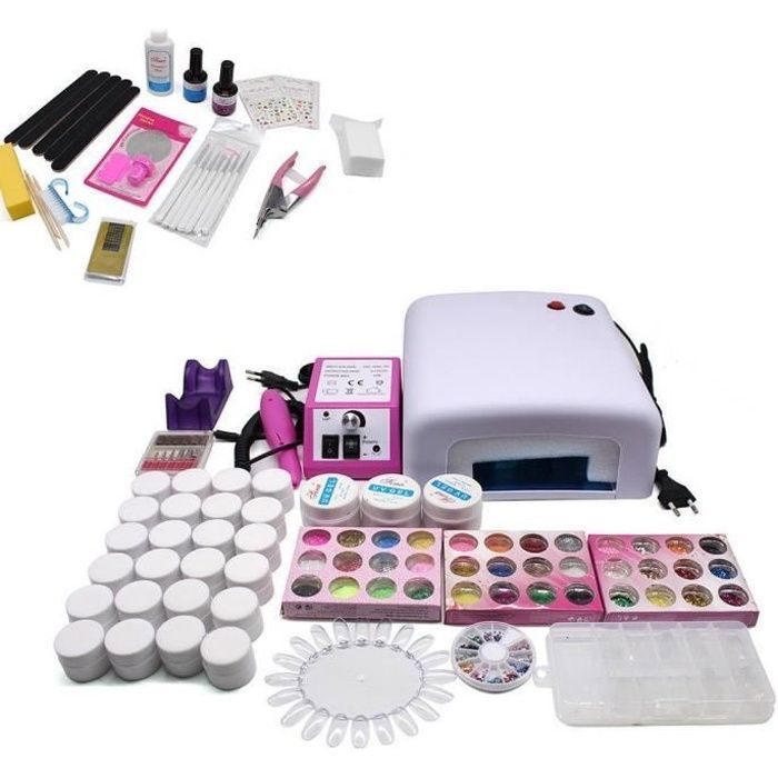 Kit Manucure Ongles Nail Art Lampe de UV Kit Manucure