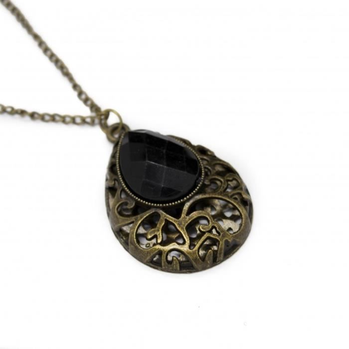 Collier sautoir, avec un pendentif en forme de goutte pour femme