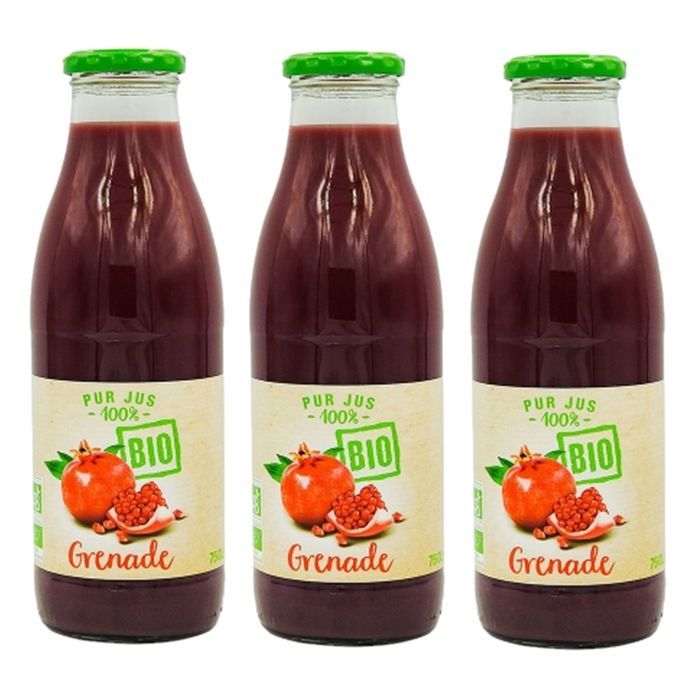 Lot 3x Pur Jus de Grenade BIO - bouteille 75cl
