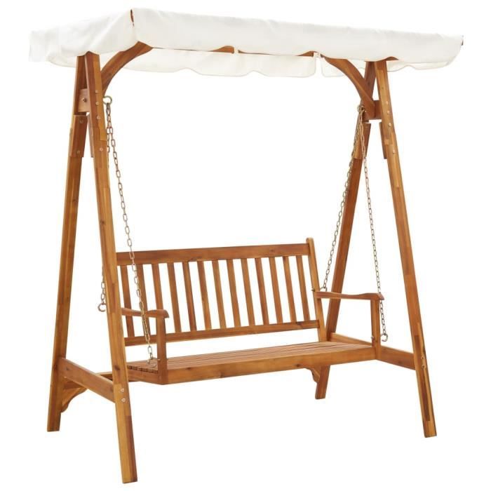 Balancelle de jardin - Meubles d’extérieur de jardin Balancelle confort avec auvent Bois d'acacia solide
