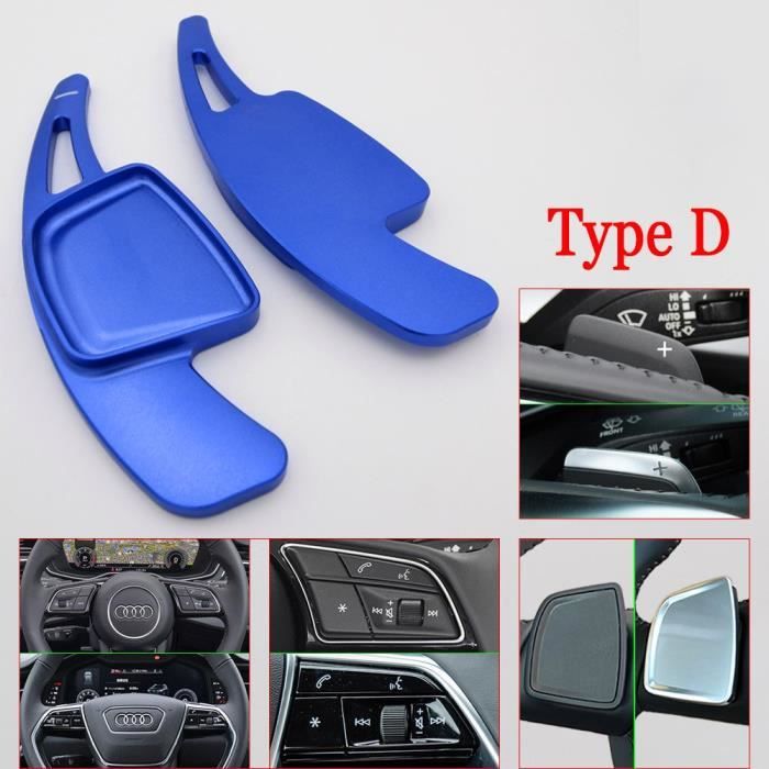 Palettes de changement de vitesse pour Audi Sline Quattro RS Q3 Q5 Q7 S3 S5 SQ5 SQ7 R8 A3 A4 A5 A6 A7 S4 TT T Type D Blue -QUKJ038