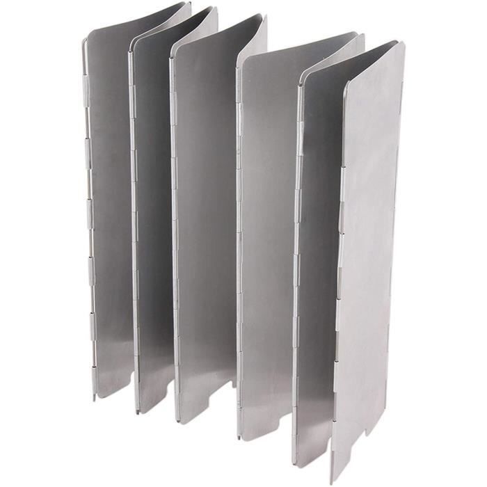 Camp Réchaud Pare-Brise, 10 plaques Pliable extérieur cuisinière de Camping Vent écran Réchaud à gaz Pare-Brise