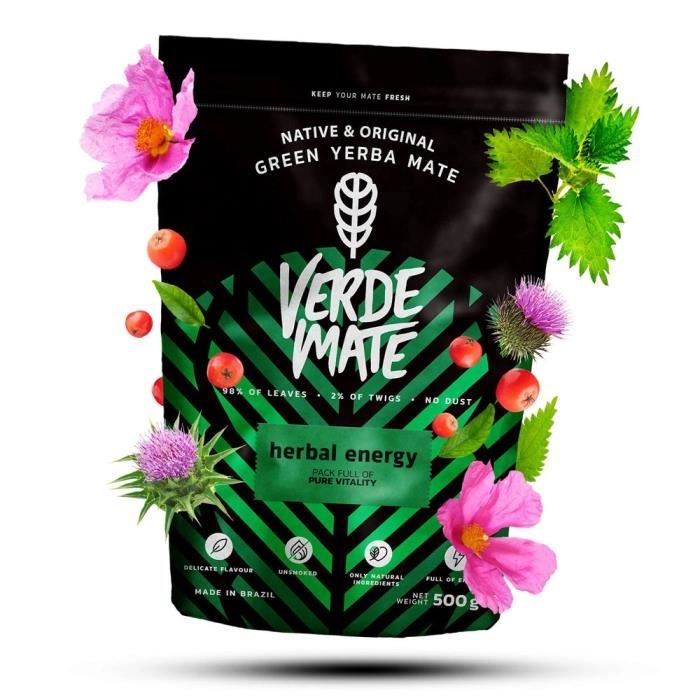 Yerba Maté Verde Mate Green Detox - Verde Mate Green Detox 500g - Yerba maté du Brésil - Haute qualité - Yerba maté détoxifiante - S
