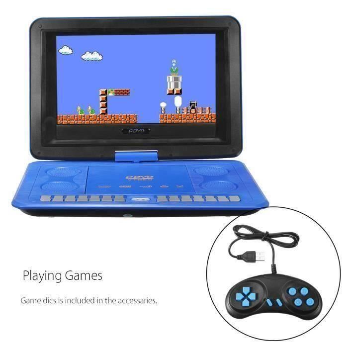 13.9 - Lecteur DVD Portable avec écran Rotatif 270°, Voiture Rechargeable VCD Lecteur Télécommande, Parfait pour Enfants (Ble L013EE