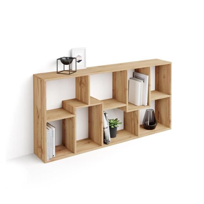 Mobili Fiver, Bibliothèque XS Iacopo (160,8 x 80 cm), Bois Rustique, Mélaminé, Made in Italy