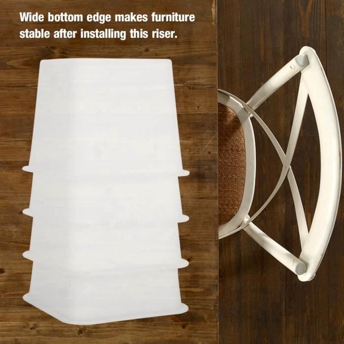 Pied de meubles Riser de fourniture Réhausseur de meuble Lit - Table - Bureau - Canapé-Chaise (Blanc *4) HB027 -WAN