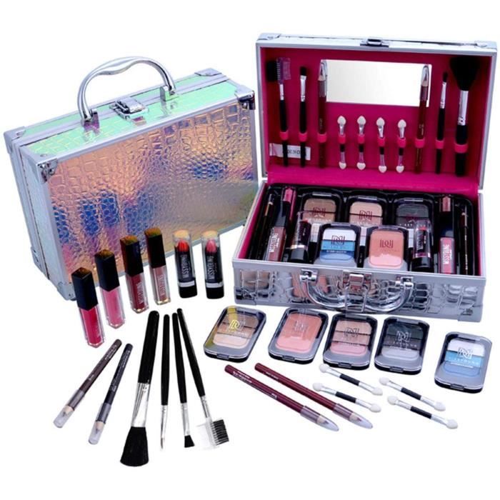 24Pcs Kit de Maquillage Professionnel, Coffret Maquillage Complet Tout-en-Un Kit de Démarrage Essentiel de Maquillage avec Brillant