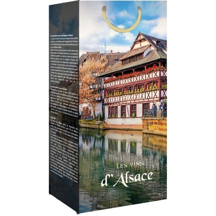 CLASSWINE Pochette pour 2 bouteilles vin d'Alsace Maisons