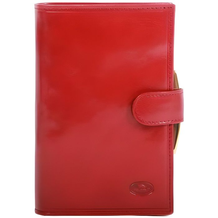 Porte-feuille Femme en Cuir de Vachette Collet Katana K353010 - Rouge - Cuir - Femme