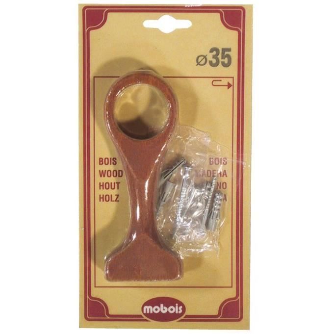 Support - D: 35 mm - monobloc long - merisier