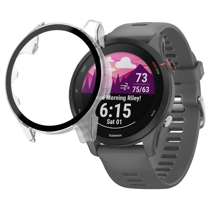 Coque compatible Garmin Forerunner 255 - 255 Music - Protection rigide étui transparent écran verre trempé Phonillico®
