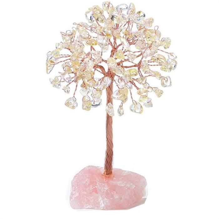 Arbre De Vie En Pyrite - Cristal D'argent Pour Richesse Et Confiance - 300 Perles