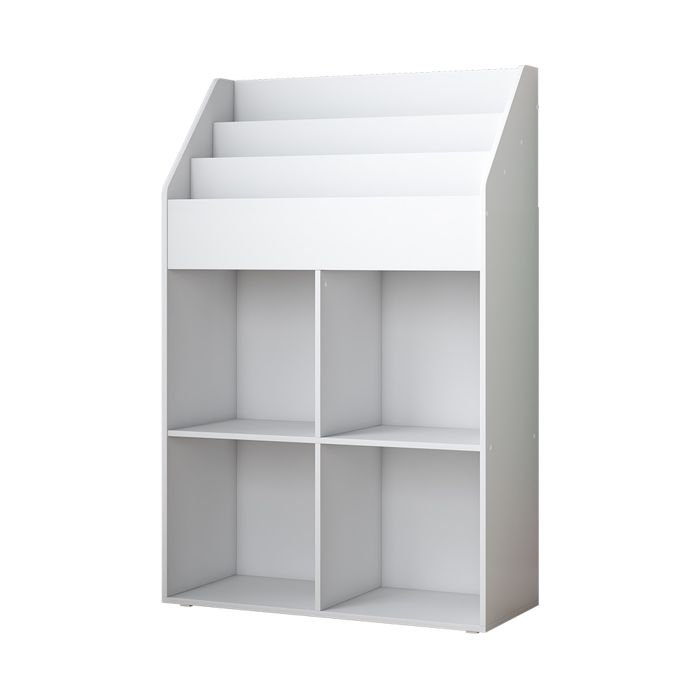 Bibliothèque enfant Conny 72x111cm avec 4 étagères pour les boîtes pliantes Blanc Vicco 40300