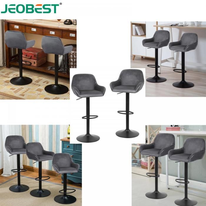 JEOBEST Tabouret de Bar Un Ensemble de 2 Chaises de Bar peut Supporter 120kg Chaises de Salle à Manger Ergonomiques