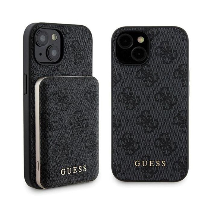 Guess Bundle Pack MagSafe 4G Metal Gold Logo Ensemble coque + Power Bank 5000mAh MagSafe iPhone 15 - vue 2