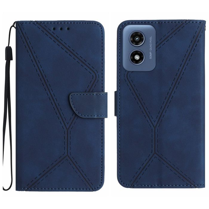 Pour Motorola Moto E14 Housse de protection antichoc antidérapante avec support Bleu