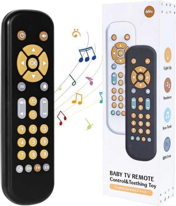Jouet Télécommande Bébé Éducatif Musical Simulation TV ，Jouets Musicaux pour Bébés à Volume Réglable