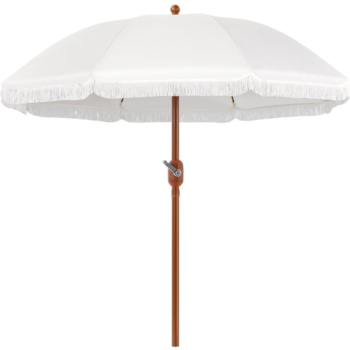 Parasol De Jardin Yaheetech 230cm - Inclinable à 6 Baleines - Toile Polyester 180g/m² - Kaki