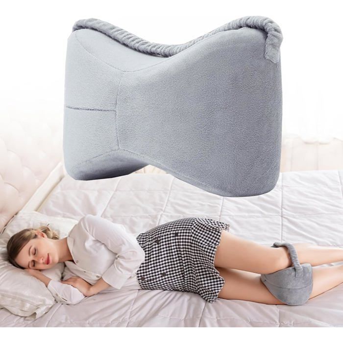 Coussin Demi Lune ComfiLife Traversin Pour Jambes, Genoux, Bas Du Dos U2013 100% Mousse à Mémoire De Forme U2013 Oreiller Semi-roulé Pour Soulager Les Douleurs Dans Le Bas Du Dos U2013 Idéal