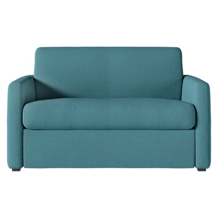 Fauteuil AGATHE convertible express couchage quotidien 100x190cm en tissu bleu canard - Matelas 13cm Fauteuil AGATHE convertible express couchage quotidien 100x190cm en tissu bleu canard - Matelas 13cm
