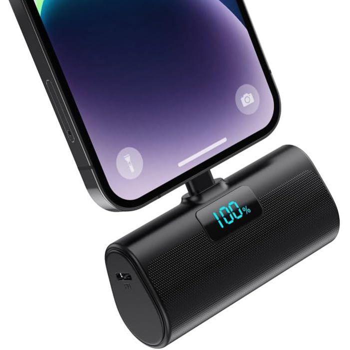Batterie Externe 5200mAh USB-C Pour IPhone 15 - Charge Rapide - Couleur Noir - Neuf Sous Emballage