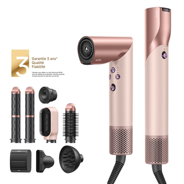 MOVA Master 10 – BROSSE SOUFFLANTE : 110K tr/min Lissage & Boucles Coanda Soin Huiles Essentielles