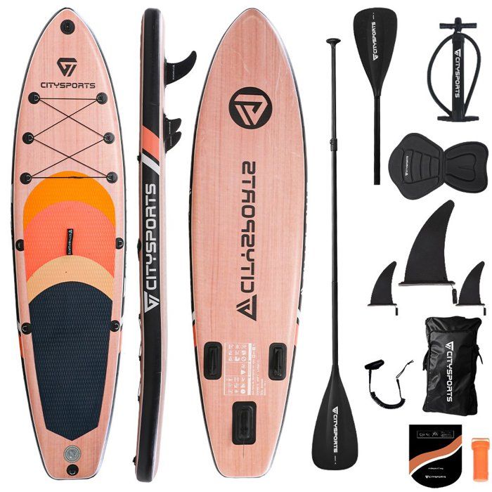 Stand Up Paddle gonflable-couleur du bois-320*80*15CM-jusquà 160 kg-Accessoires complets-SUP