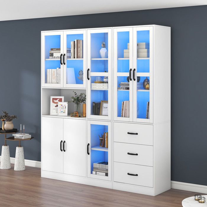 Ensemble De Vitrines 180x40x200 Cm Vitrine Armoire Avec clairage Led ensemble-de-vitrines-180x40x200-cm-vitrine-armoire-avec-clairage-led