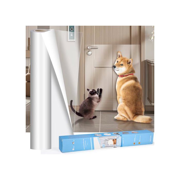 Protection Canapé Anti-Griffes 43x500cm Transparent Autocollant Renforcé Pour Meubles/Portes/Murs Résistant Chat/Chien